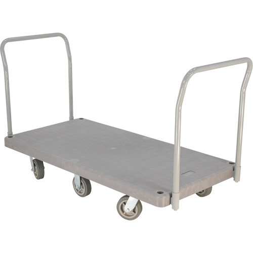 Heavy Duty Plastic Platform Truck, 60" L x 30" W, 3000 lbs. Cap., Polyurethane Wheels Action Paper