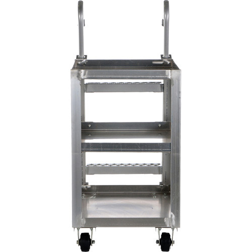 Stockpicker Truck, Aluminum, 21-7/8" W x 40" D, 3 Shelves, 660 lbs. Capacity Action Paper