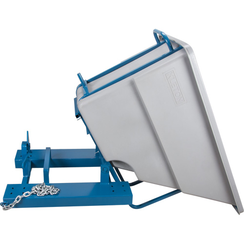Self-Dumping Hopper, Polyethylene, 5/8 cu.yd., Grey Action Paper