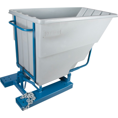 Self-Dumping Hopper, Polyethylene, 1-1/10 cu.yd, Grey Action Paper