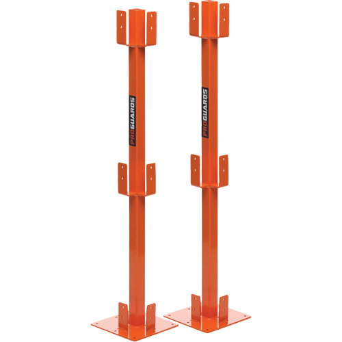 Poteaux temporaires ProGuards pour barri&egrave;re de s&eacute;curit&eacute;, 8" la x 39" h, Orange Action Paper