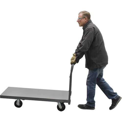 Platform Truck, 48" L x 24" W, 2000 lbs. Capacity, Rubber Casters Action Paper