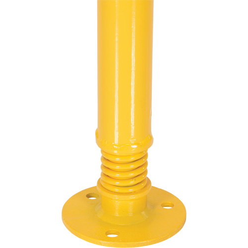 Spring Loaded Bollard, Steel, 42" H x 2-1/8" W, Yellow Action Paper