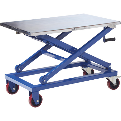 Manual Scissor Lift Table, 37" L x 23-1/2" W, Steel, 660 lbs. Capacity Action Paper