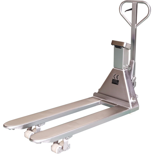 Eco Weigh-Scale Pallet Truck, 48" L x 27" W, 4400 lbs. Cap. Action Paper
