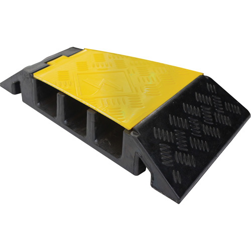 Powerhouse Heavy-Duty Left Turn Cable Protector, 3 Channels, 12" L x 19.75" W x 3" H Action Paper
