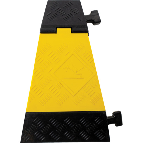 Powerhouse Heavy-Duty Left Turn Cable Protector, 3 Channels, 12" L x 19.75" W x 3" H Action Paper