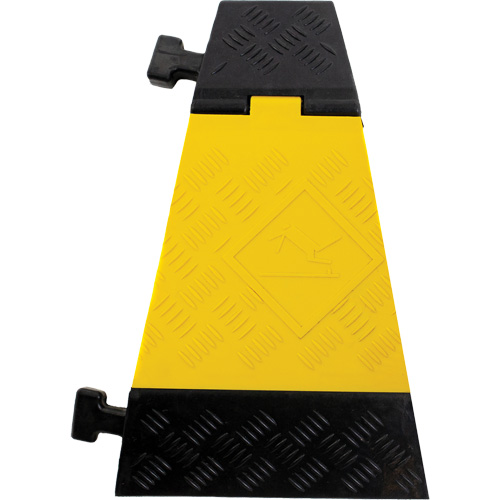 Powerhouse Heavy-Duty Left Turn Cable Protector, 5 Channels, 12" L x 19.75" W x 2.25" H Action Paper
