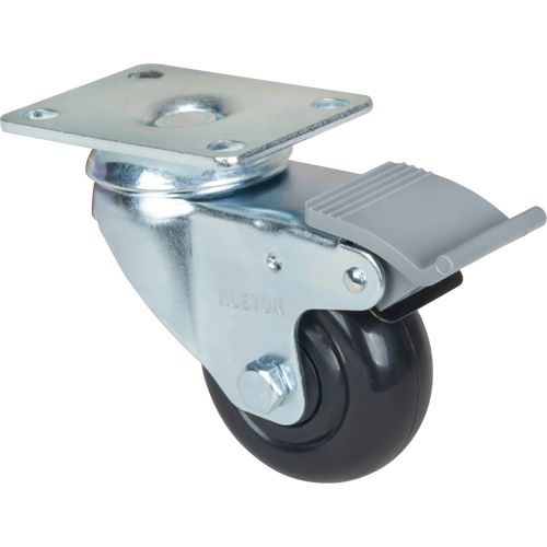 Roulette, Pivotant avec frein, 3" (76,2 mm), Polyol&eacute;fine, 250 lb (113,4 kg) Action Paper