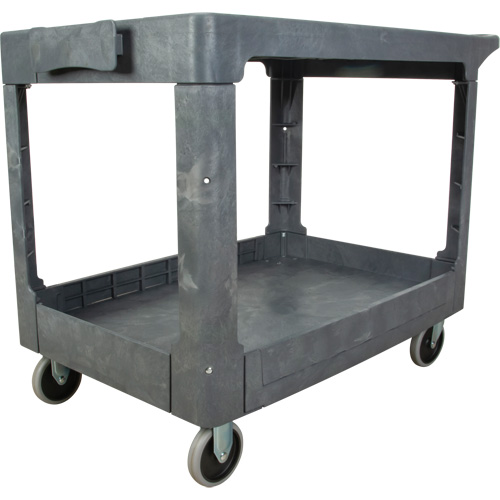 Chariot utilitaire pour l'entretien avec tablette plate, 2 tiers, 25-1/4" x 32-1/4" x 44", Capacit&eacute; 550 lb Action Paper