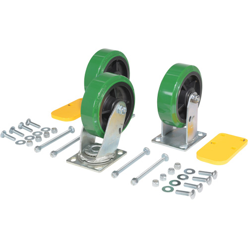 H Series Self-Dumping Hopper Caster Kit Action Paper