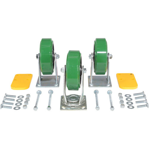 H Series Self-Dumping Hopper Caster Kit Action Paper
