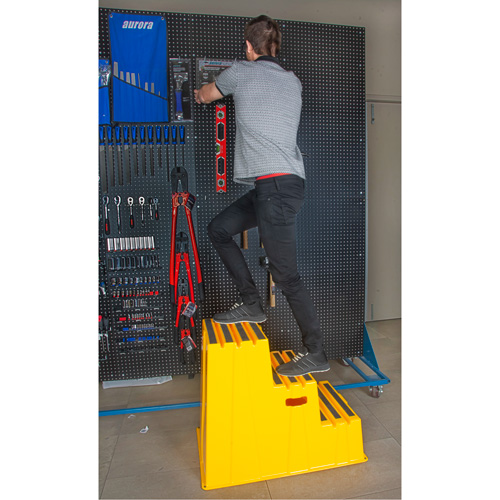 Escabeau industriel, 3 marches, 34-13/16" x 22-7/16" x Hauteur 28-1/2" Action Paper