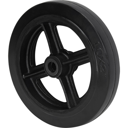 Mold-On Rubber Wheel, 10" (254 mm) Dia. x 2" (50.8 mm) W, 948 lbs. (430 kg) Capacity Action Paper