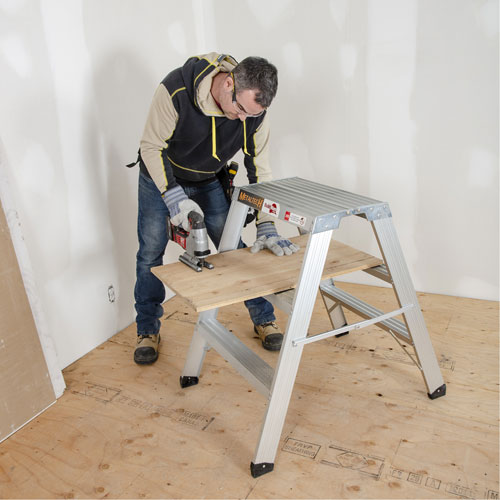 Portable Work-Stand Saw Horse, Aluminum Frame, 12-1/4" D x 36" H Action Paper