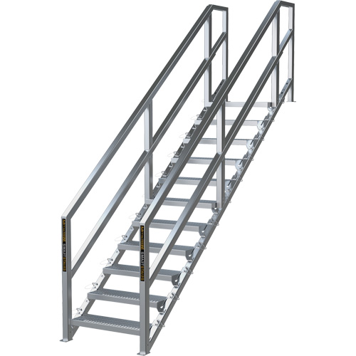SmartStairs 11-16 Steps Modular Construction Stair System, 120" H Action Paper