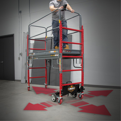Complete Motorized Buildman 6' Baker Scaffold Kit, 31" D x 118-3/4" H Action Paper