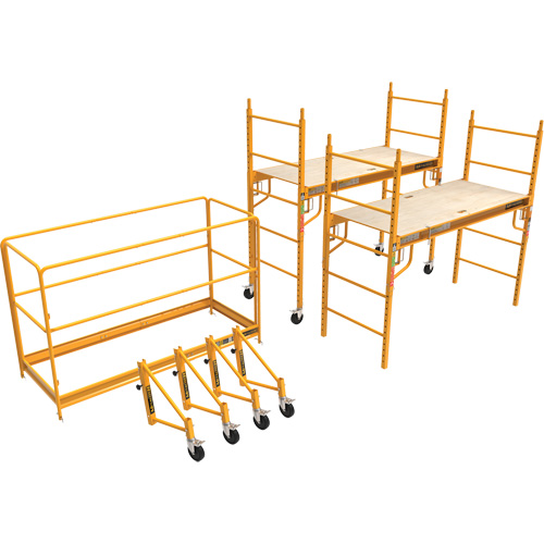 Complete 12' Drywall Baker Scaffold Tower Set, 58-1/2" D x 183" H Action Paper