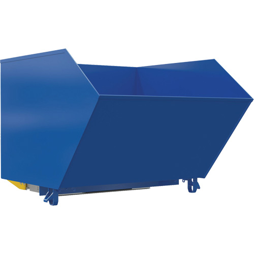 Medium-Duty H-Style Bump & Dump Hopper, Steel, 1-1/2 cu.yd., Blue Action Paper