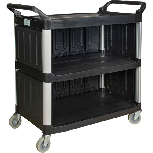 Utility Cart, 3 Tiers, 19-3/4" x 37-1/2" x 40-1/4", 250 lbs. Capacity Action Paper