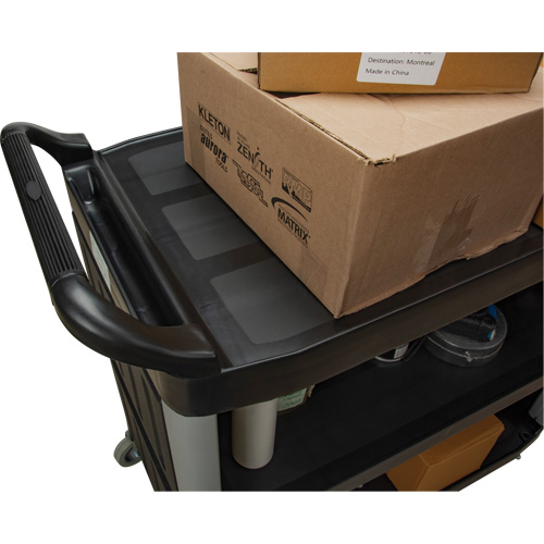 Utility Cart, 3 Tiers, 19-3/4" x 37-1/2" x 40-1/4", 250 lbs. Capacity Action Paper
