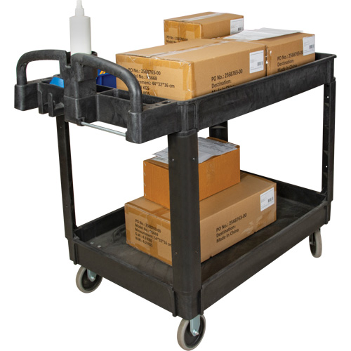 Utility Cart, 2 Tiers, 25-5/8" x 33-1/2" x 43-3/4", 550 lbs. Capacity Action Paper