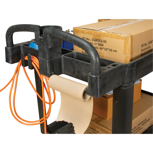 Utility Cart, 2 Tiers, 25-5/8" x 33-1/2" x 43-3/4", 550 lbs. Capacity Action Paper