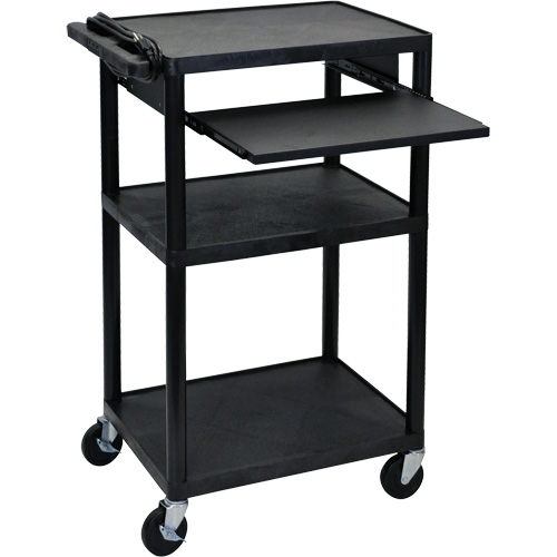 Electric Utility Cart, 3 Tiers, 24" x 42" x 18", 300 lbs. Capacity Action Paper