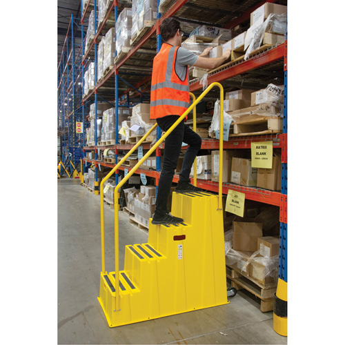 Industrial Step Stool, 4 Steps, 44" x 22-1/4" x 65-1/8" High Action Paper