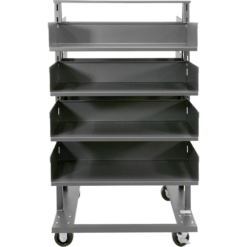 Double-Sided Heavy Duty A-Frame Cart with 8 Large Trays, 38" x 30" x 63", 2500 lbs. Capacity Action Paper
