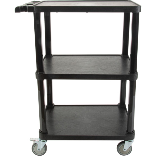Utility Cart with Flat Shelf, 3 Tiers, 18-1/8" x 37-3/8" x 27-3/4", 330 lbs. Capacity Action Paper