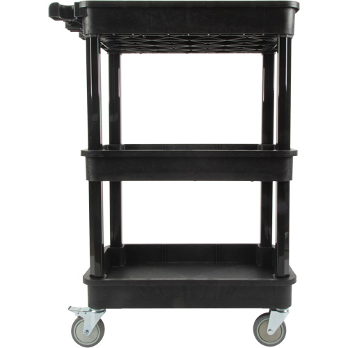 Utility Cart with Deep Lip Shelf, 3 Tiers, 19" x 39-1/2" x 28-1/4", 330 lbs. Capacity Action Paper