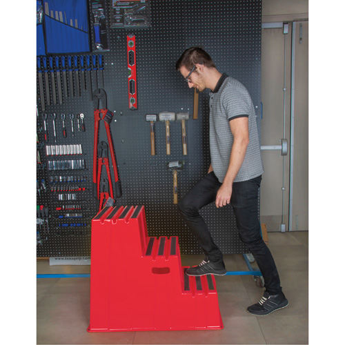 Escabeau industriel, 3 marches, 34-13/16" x 22-7/16" x Hauteur 28-1/2" Action Paper