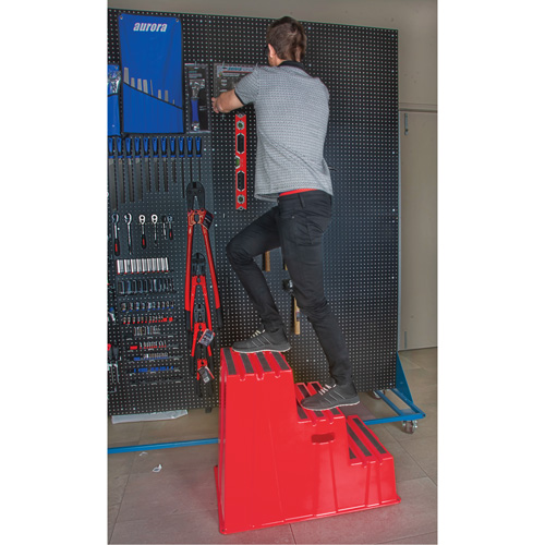 Escabeau industriel, 3 marches, 34-13/16" x 22-7/16" x Hauteur 28-1/2" Action Paper