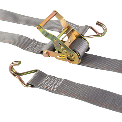 Tendeur d'arrimage utilitaire robuste, Crochet en J, 2" la x 16' lo, Charge d'utilisation 500 lb (227 kg) Action Paper