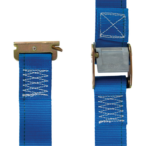 Ratchet Utility Strap, Cam Buckle, 2" W x 20' L, 835 lbs. (379 kg) WLL Action Paper