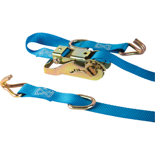 Ratchet Strap, J-Hook, 1" W x 16' L, 835 lbs. (379 kg) WLL Action Paper