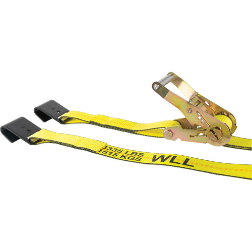 Winch Strap, Flat Hook, 2" W x 30' L, 3335 lbs. (1512 kg) Working Load Limit Action Paper