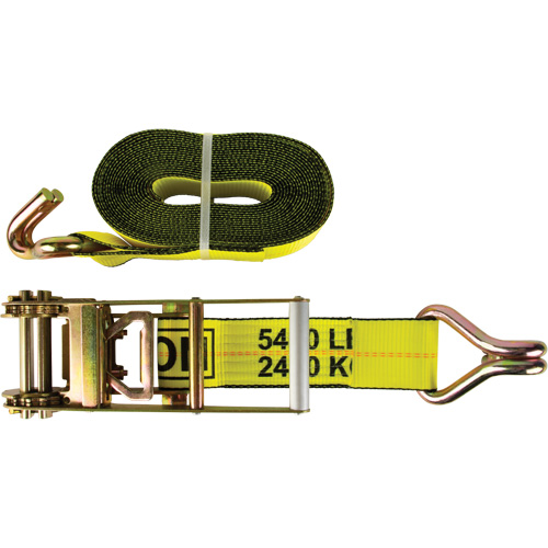 Winch Strap, J-Hook, 3" W x 30' L, 5400 lbs. (2449 kg) Working Load Limit Action Paper