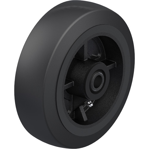 Roue en caoutchouc noir sur noyau en fonte Action Paper