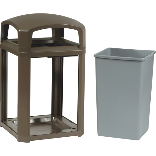 Landmark Series&reg; Classic Container Frame With Rigid Liner, Galvanized Steel, 35 US gal. Action Paper