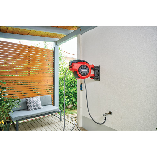 Cordless Water Hose Reel, 100' Action Paper
