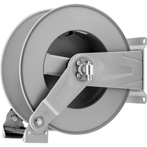 Spring Rewind Hose Reel, 115', Steel Action Paper