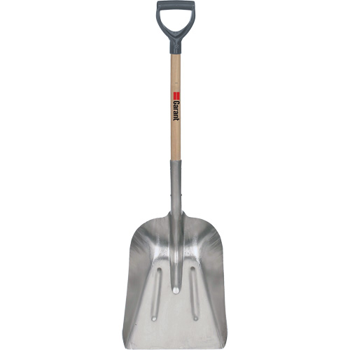 #8 Grain Scoop Shovel, Wood, Aluminum Blade, D-Grip Handle, 29" Length Action Paper
