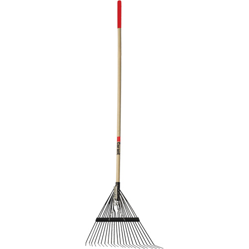 Lawn Rake, 24 Tines, Hardwood Handle, Steel Blade Action Paper