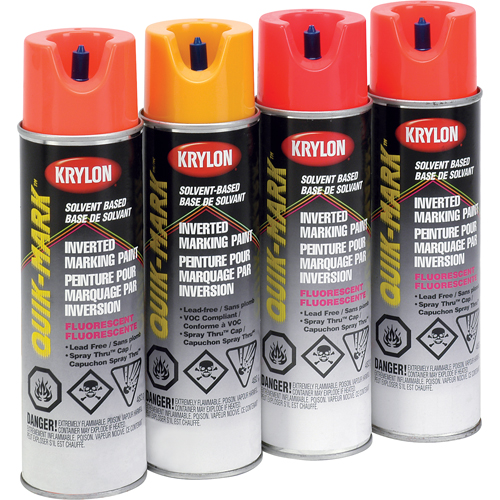 Peinture de marquage industrielle invers&eacute;e &agrave; base de solvant Quik-Mark, 17 oz, Canette a&eacute;rosol Action Paper
