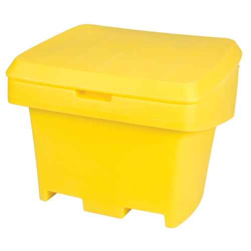 Heavy-Duty Outdoor Salt and Sand Storage Container, 30" x 24" x 24", 5.5 cu. Ft., Yellow Action Paper