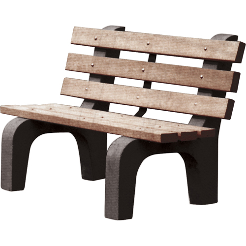 Park Benches, Recycled Plastic, 72" L x 25" W x 31" H, Brown Action Paper