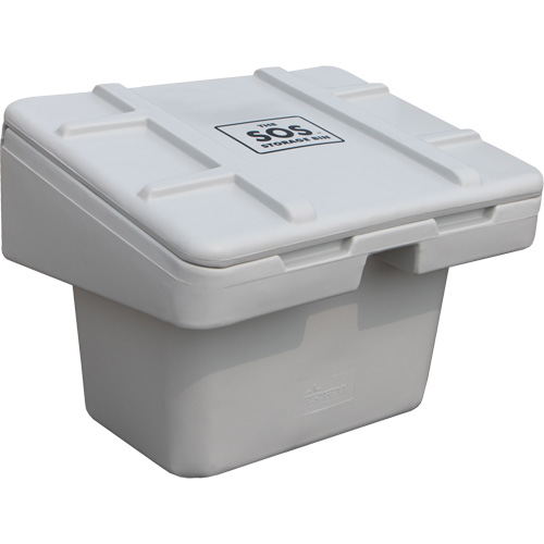 Salt Sand Container SOS, With Hasp, 30" x 24" x 24", 5.5 cu. Ft., Grey Action Paper