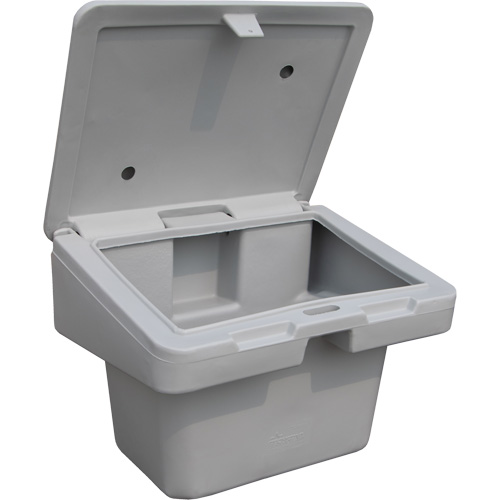 Salt Sand Container SOS, With Hasp, 30" x 24" x 24", 5.5 cu. Ft., Grey Action Paper